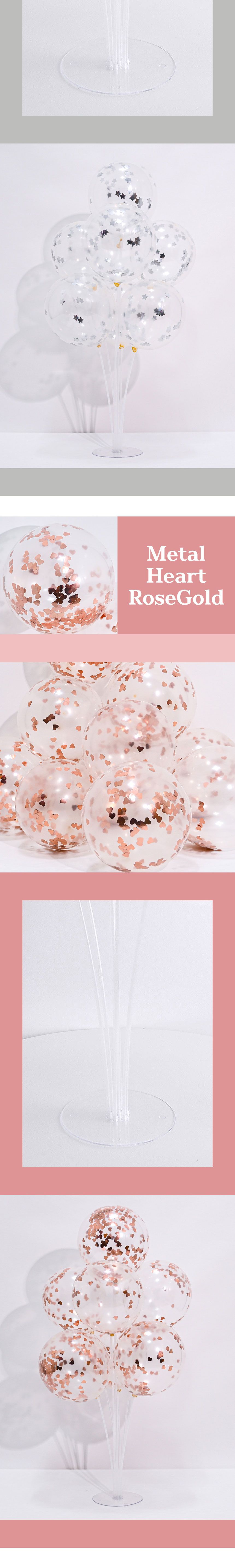 풍선꽂이장식세트70cm(컨페티풍선)/컨페티/컨페티풍선/투명풍선/생일파티/풍선꽂이/컵스틱/꽃가루/환영/풍