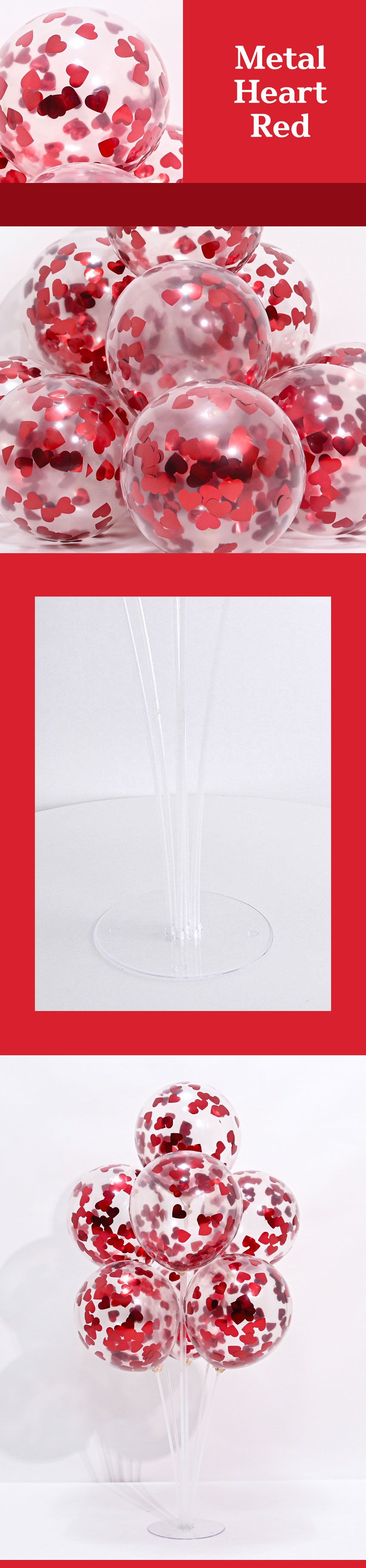 풍선꽂이장식세트70cm(컨페티풍선)/컨페티/컨페티풍선/투명풍선/생일파티/풍선꽂이/컵스틱/꽃가루/환영/풍