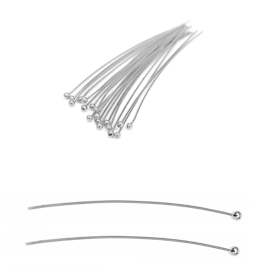플랫 귀걸이공예 볼핀 100개입 스텐레스 헤드 실버/귀걸이핀/귀걸이공예/드롭귀걸이/플랫헤드/피어싱