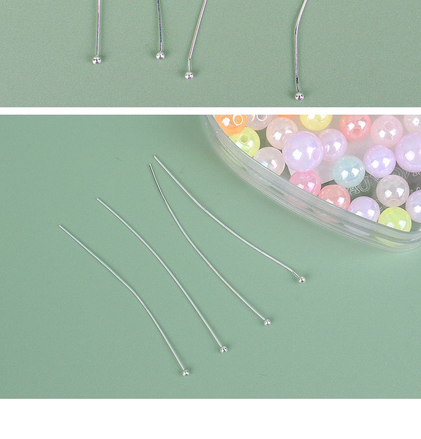 플랫 귀걸이공예 볼핀 100개입 스텐레스 헤드 실버/귀걸이핀/귀걸이공예/드롭귀걸이/플랫헤드/피어싱
