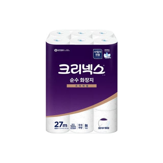 크리넥스 3겹 화장지 순수 27m 24롤 1백/휴지/롤휴지/두루마리휴지/티슈/롤티슈/두루마리티슈/화장지/롤화