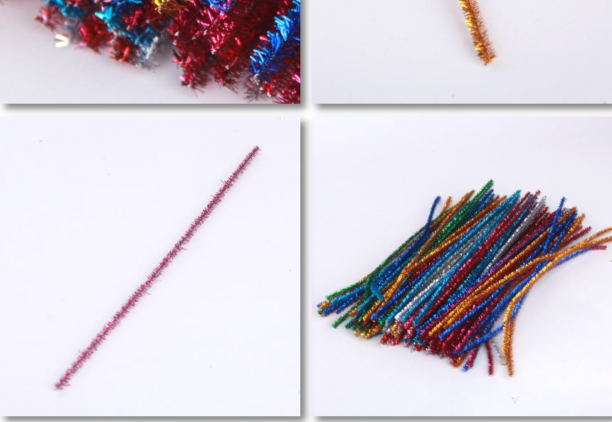 모루공예 반짝이 모루철사 100개입/털철사/모루인형재료/모루꽃/모루철사/모루공예