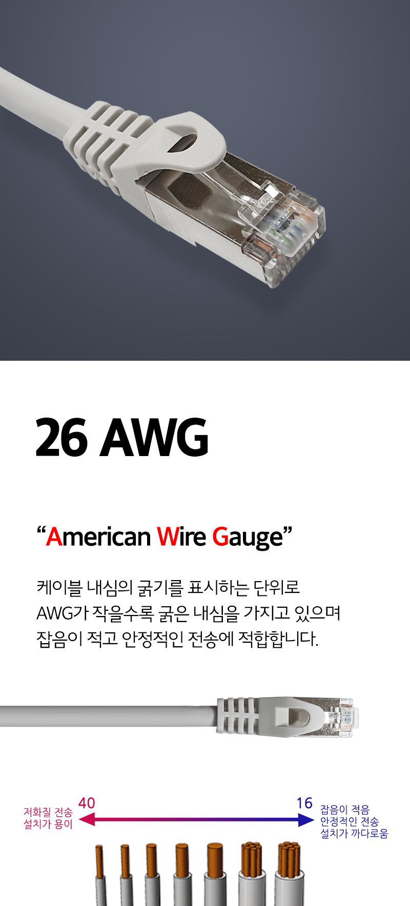 CAT.6 랜케이블 20M FTP STP50u Gold 그레이/랜선/랜케이블/네트워크선/인터넷선/인터넷케이블/인터넷연결