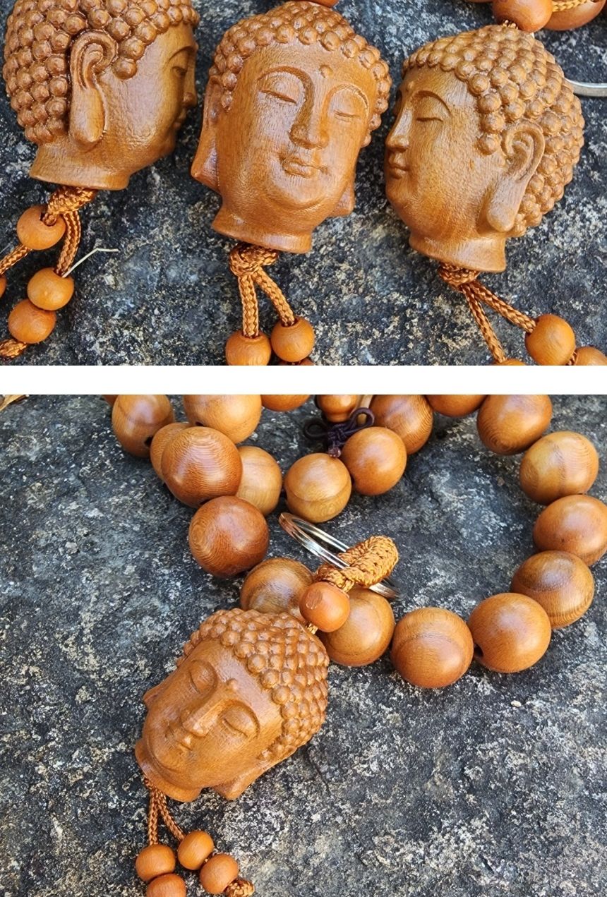 석가모니 얼굴 귀신 쫒는 복숭아나무 조각 키링 부적/부처님오신날/석가탄신일/불교염주/사월초파일/행운/