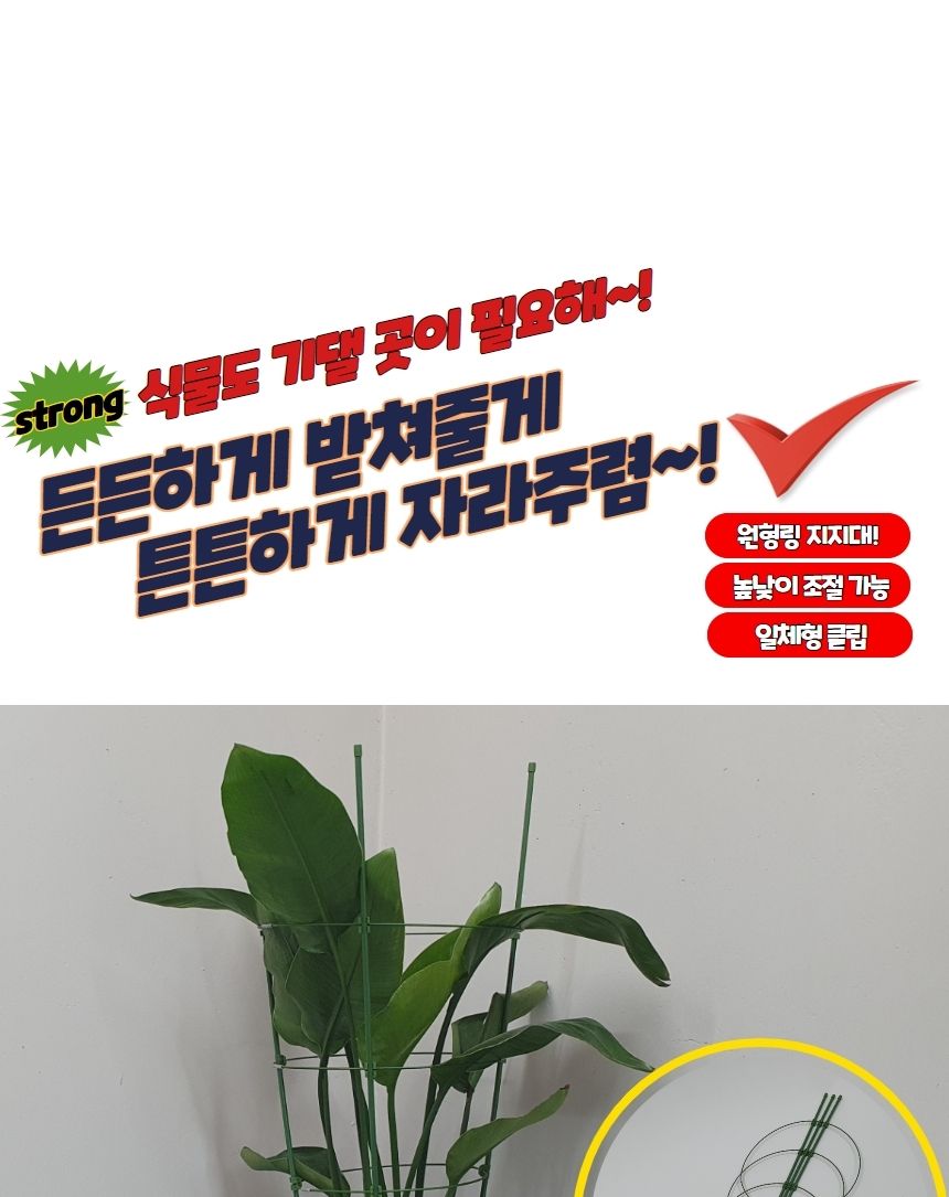 조절지지대 원형 화분 식물지지대 75cm/지주대/사용이편리한/식물키우기/깔끔하고편리/넝쿨/혁신적인/행복