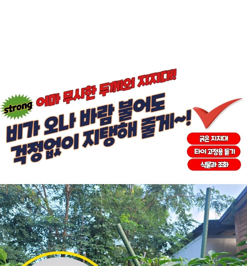 돌기지주대 굵은 텃밭 화분 식물지지대 120cm 3P/지주대/사용이편리한/식물키우기/깔끔하고편리/넝쿨/혁신
