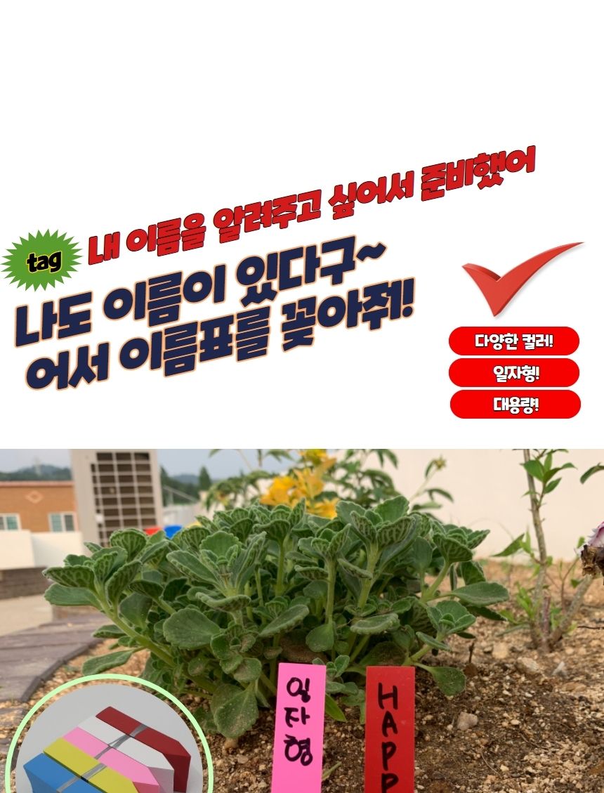 화분라벨 화분픽 일자형 식물 라벨 이름표 1/식물이름표/꽃이름표/덩굴식물/넝쿨/화단팻말/꽃팻말/이름표/