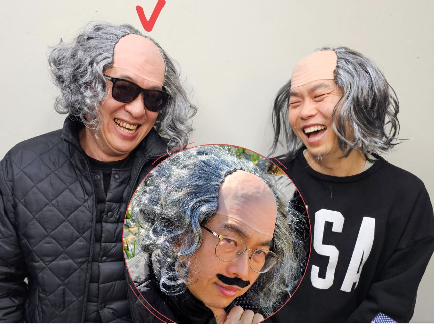 곱슬민머리가발 곱슬머리 마빡이 대머리 가발/코믹소품/가면/가발/게임용품/파티용소품/생일파티용품/파티