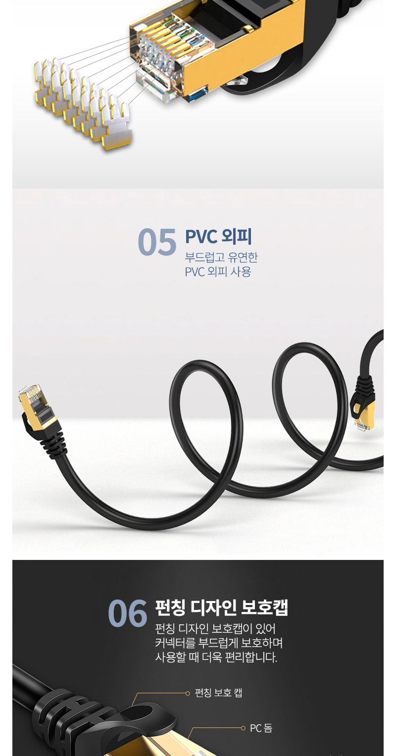 넥스원 CAT.7 SSTP 프리미엄 (10Gbps) 랜케이블 3m/케이블/랜케이블/랜선/인터넷선/인터넷케이블/고급랜선/