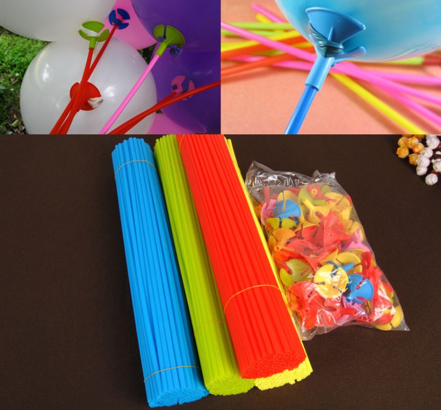 풍선막대 홀더 스틱 세트 100p/풍선고정막대/풍선컵빨대/풍선컵막대/풍선스틱컵/풍선컵스틱/풍선봉/풍선스