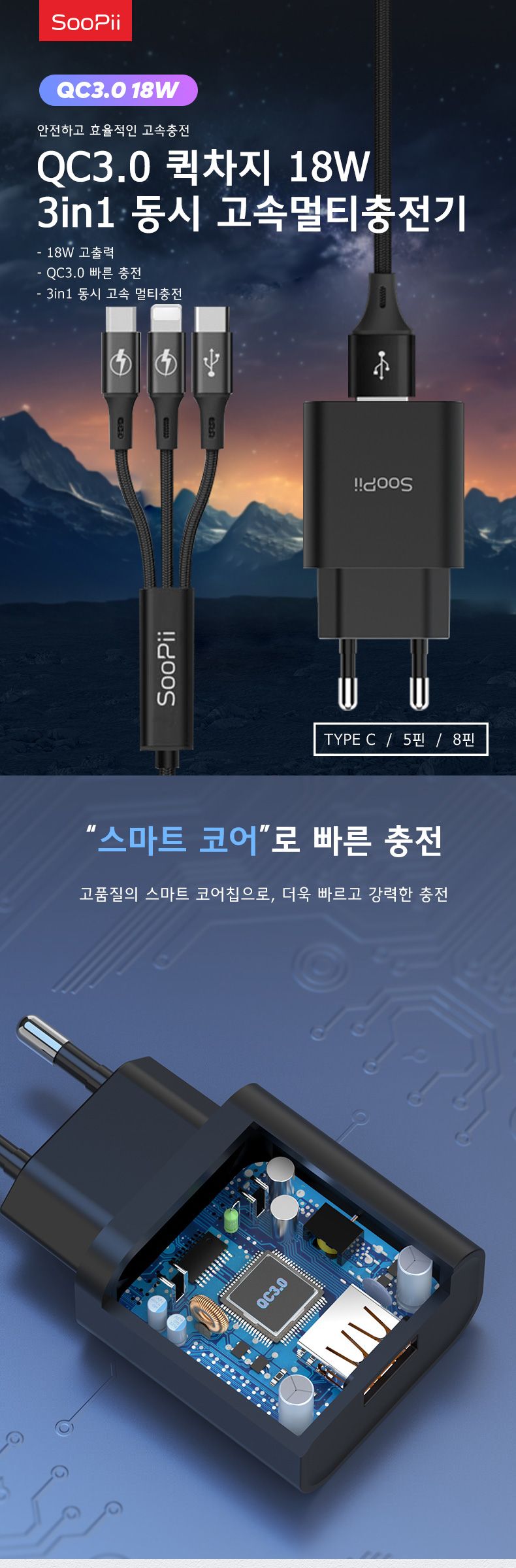 멀티충전기/고속충전기/핸드폰충전기/고속멀티충전선/휴대폰충전기/급속충전기/충전기/고속충전선/충전선/