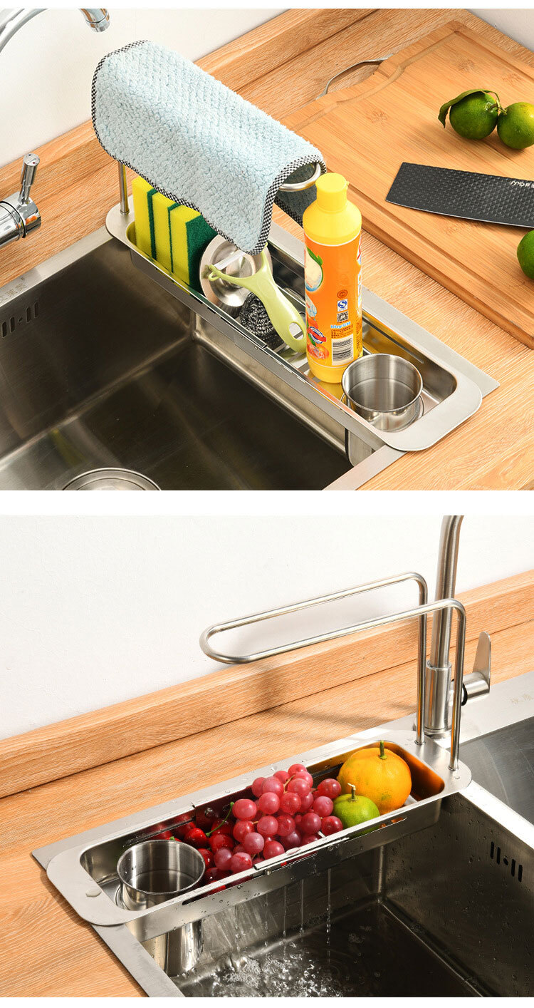접이식 싱크대 물빠짐 수세미받침 걸이 받침대 스텐/수세미걸이/수세미받침대/씽크대수세미걸이/수세미보관