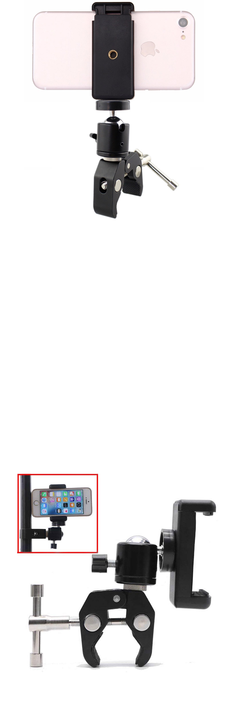 GOPRO9 호환 고정 슈퍼 클램프 볼헤드 마운트 방송/집게마운트/액션캠클램프/액션캠집게/액션캠마운트/액션