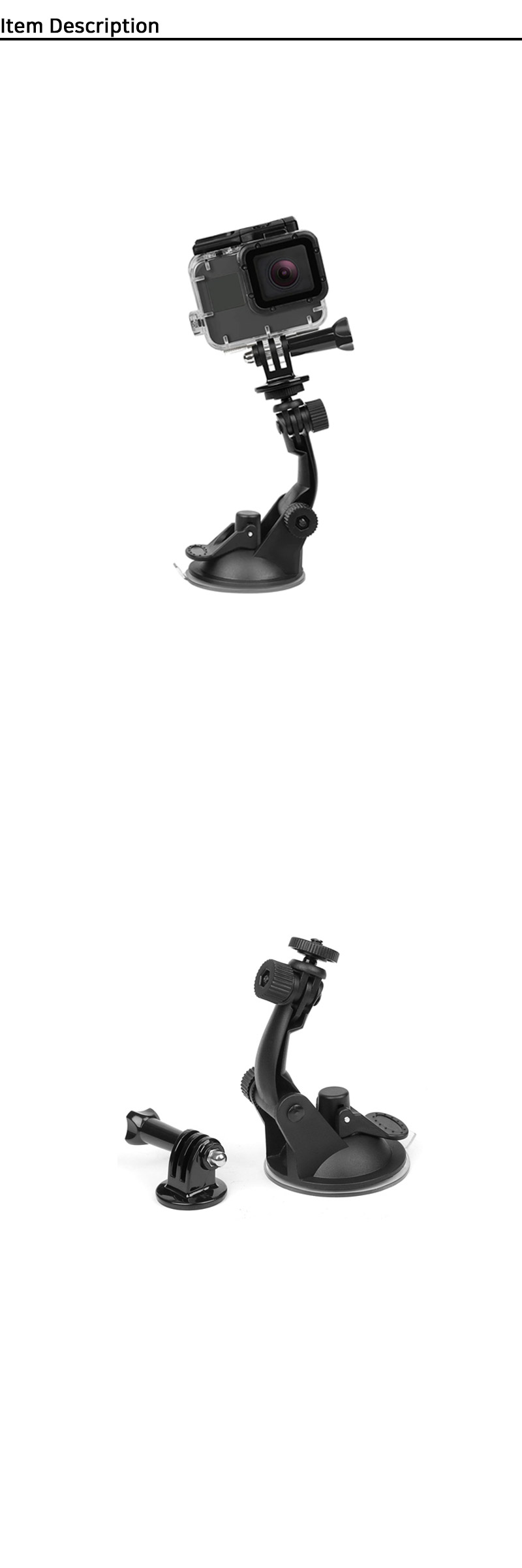 액션캠 유리 마운트 자동차 블랙박스 주행영상 거치대/흡착식마운트/유리용캠마운트/유리용고프로마운트/액