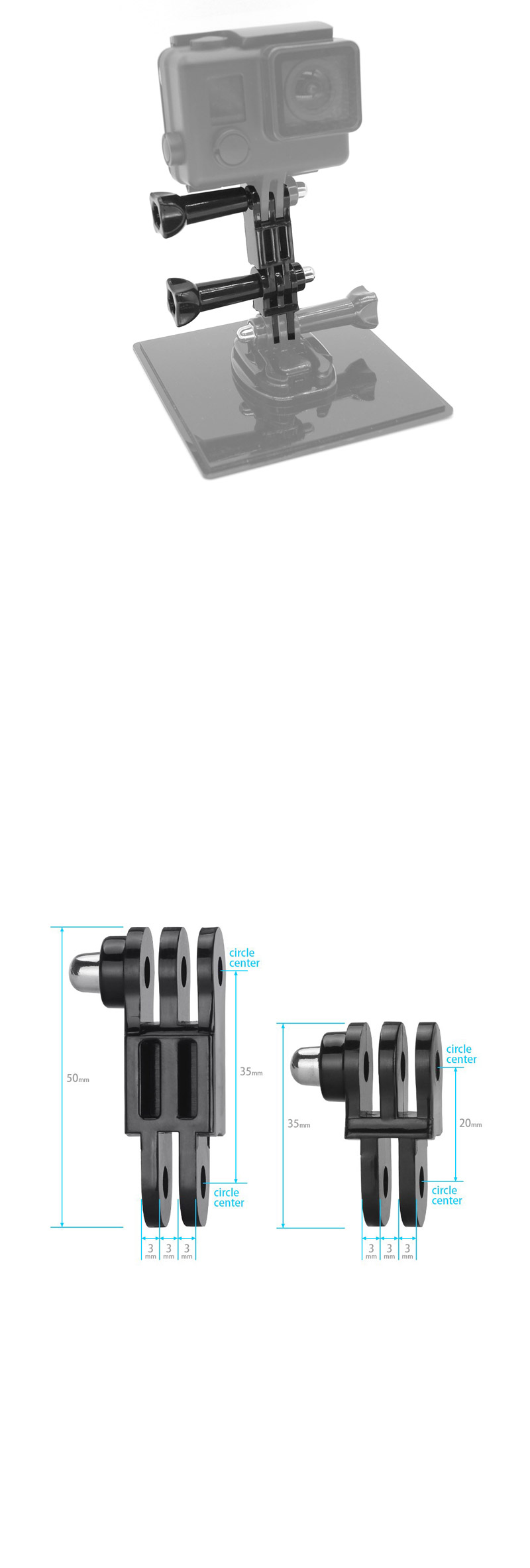 고프로9 호환 각도 변환 마운트 길이 연장 아답터/캠연장마운트/캠마운트/액션캠부품/카메라부품/액션캠나