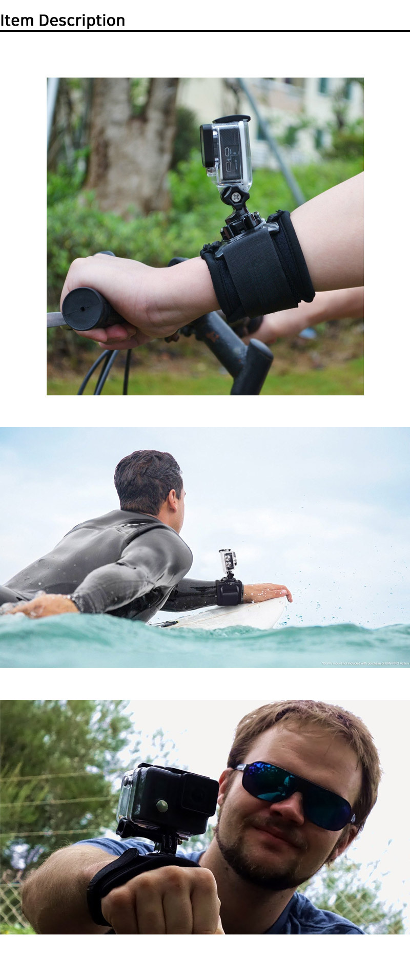 고프로 9 호환 360도 회전 손목 스트랩 핸드 암 밴드/액션캠스트랩/캠핸드스트랩/스트랩/카메라스트랩/디카