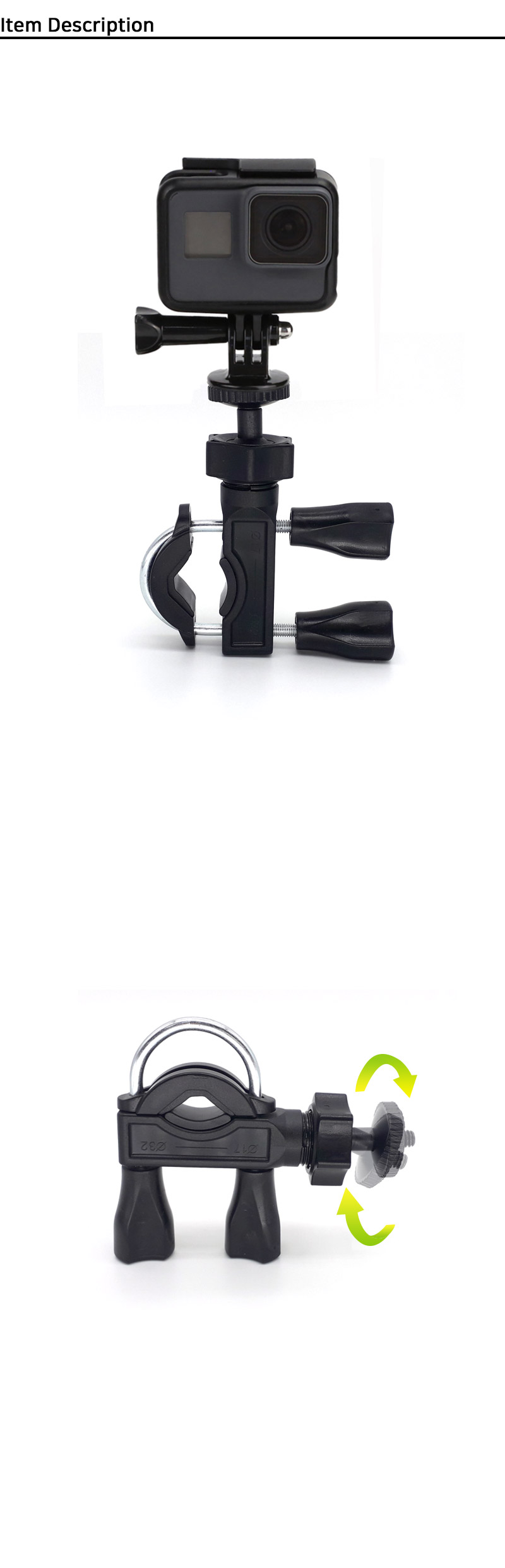 GOPRO9 악세서리 핸들 액션캠 폴 마운트 볼 조인트/고프로9마운트/고프로9부품/고프로브라켓/캠브라켓/액션