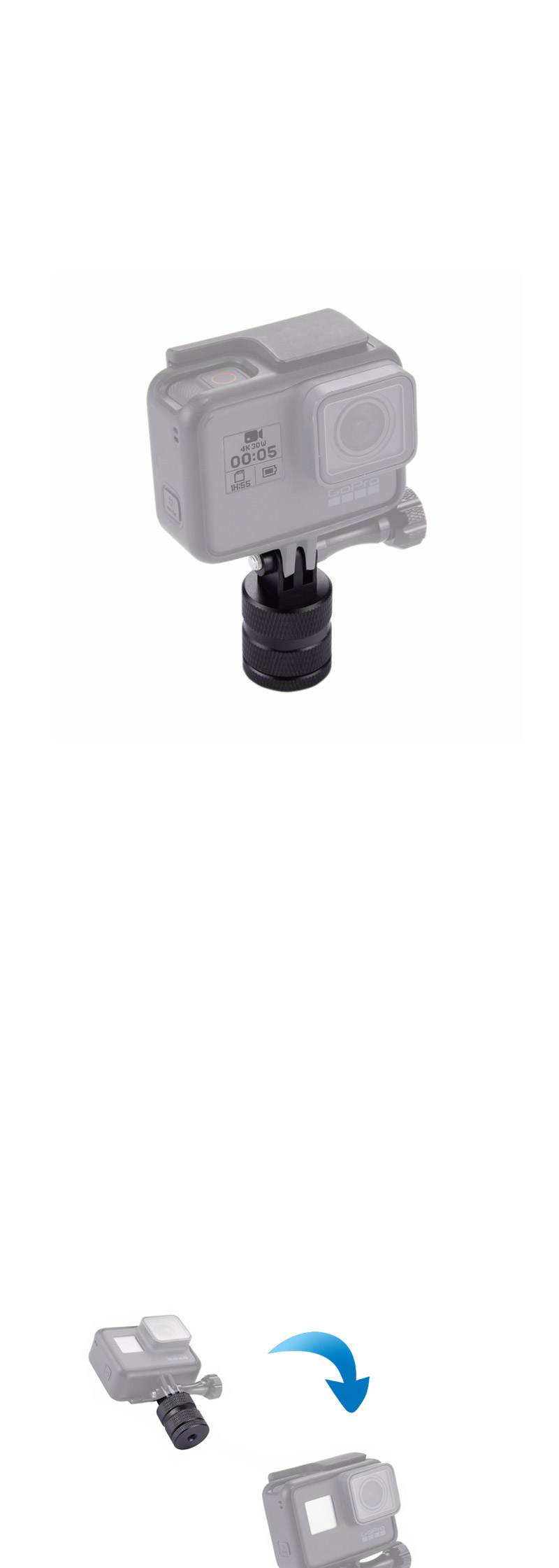 고프로9 호환 360도 회전 각도 방향 전환 어댑터 1 4/회전어댑터/캠회전어댑터/각도변경어댑터/각도변환어