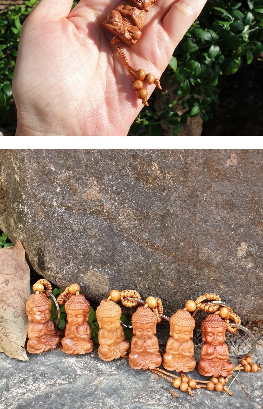 불교 풍수 용품 행운의 부처님 열쇠고리 복숭아나무/부처님오신날/석가탄신일/불교염주/사월초파일/행운/마