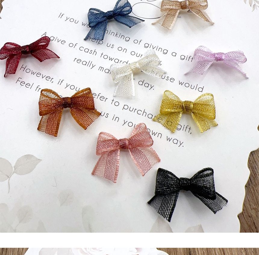 혼합색상 쁘띠 쉬폰 20개 리본 미니/리본장식/포장리본/꾸미기리본/미니리본/리본공예재료/선물장식리본/작