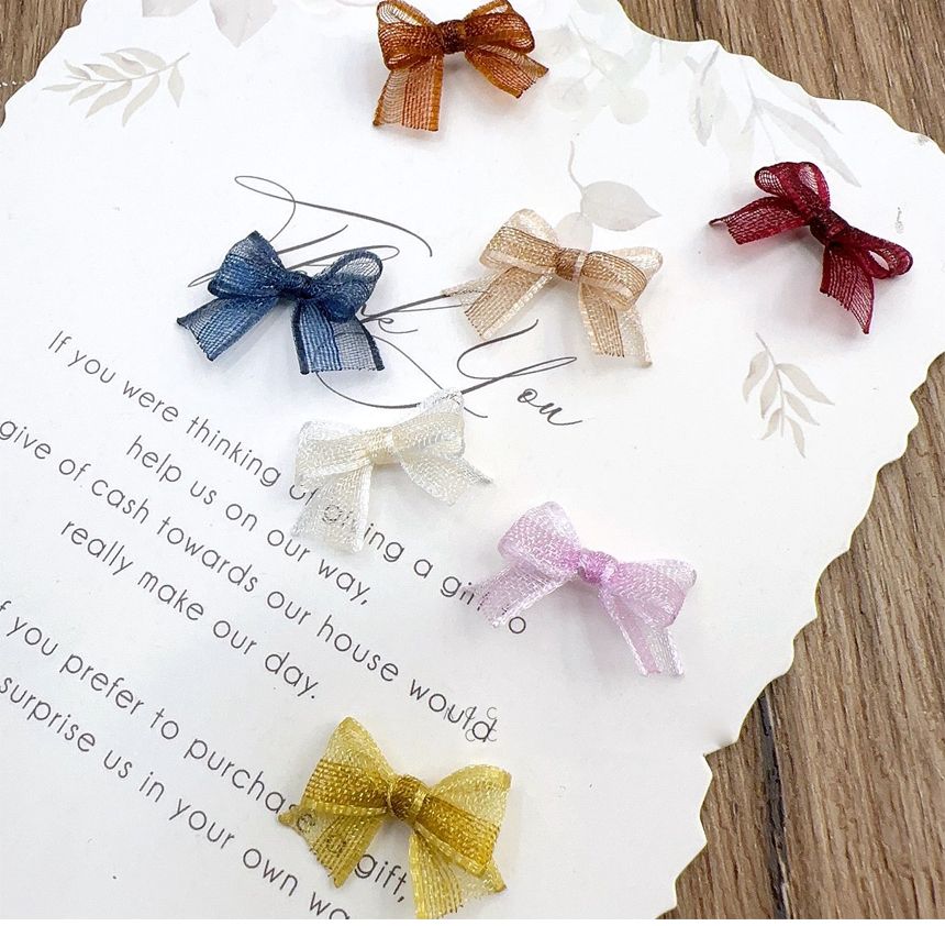 혼합색상 쁘띠 쉬폰 20개 리본 미니/리본장식/포장리본/꾸미기리본/미니리본/리본공예재료/선물장식리본/작