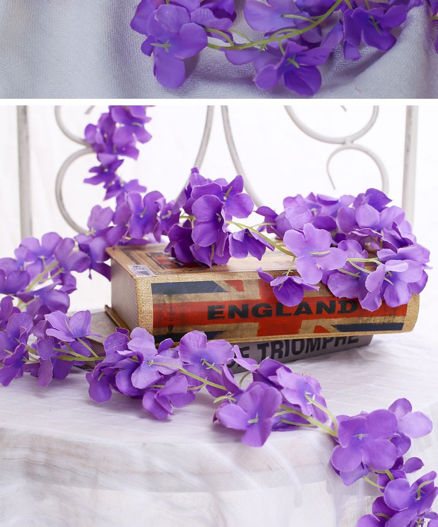 꽃장식 조화 넝쿨 (2M 바이올렛) DK95/조화넝쿨/꽃장식/인테리어조화/홈가드닝/플랜테리어/인조넝쿨/넝쿨장