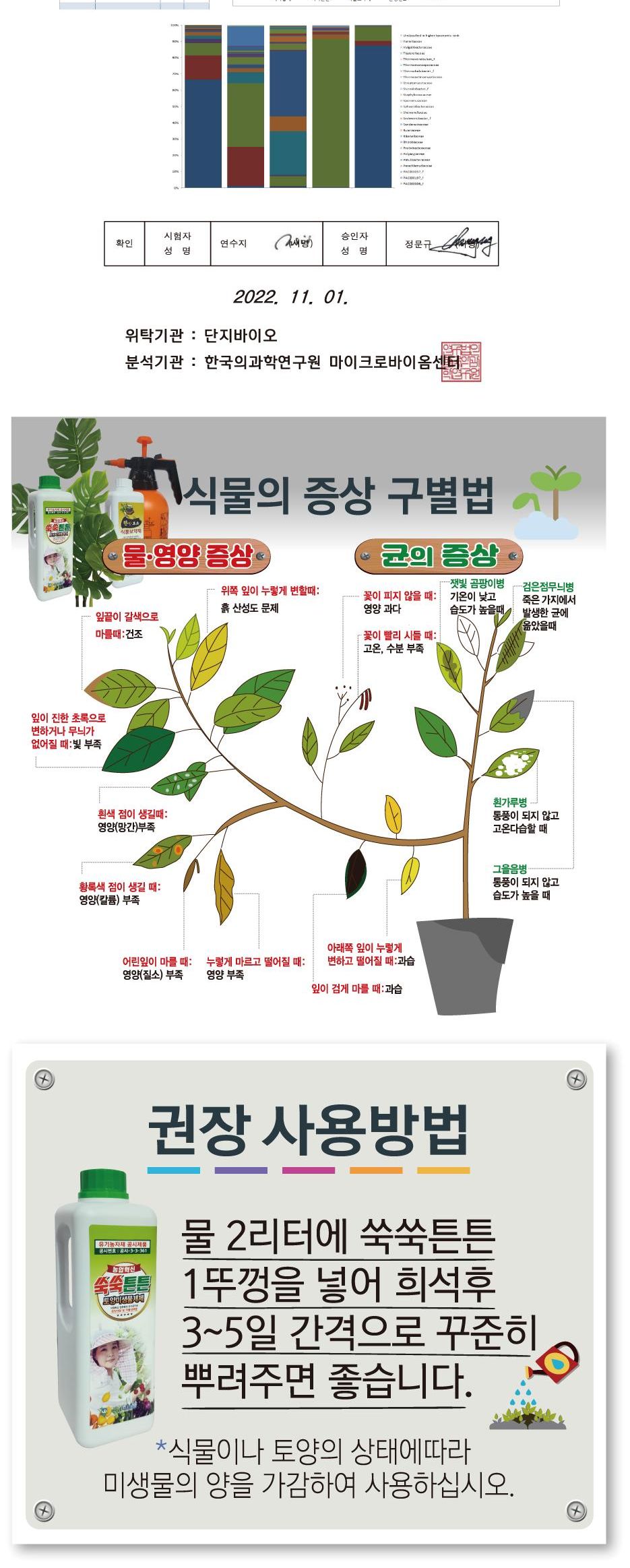 단지바이오 쑥쑥튼튼 식물영양제 1L/식물영양제/텃밭/화분/비료/개화/거름/영양제/화분비료/텃밭비료/발포