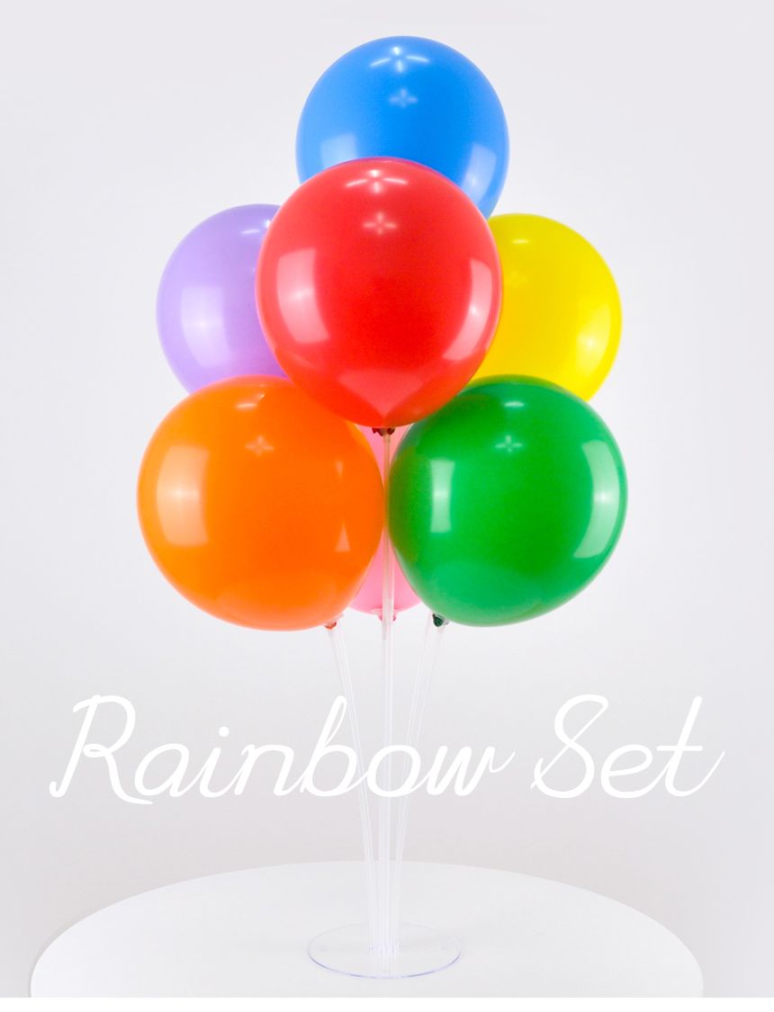 풍선꽂이장식세트70cm(레인보우파티)/풍선스탠드/풍선스틱/고무풍선/풍선장식/파티장식/생일파티/파티용품/