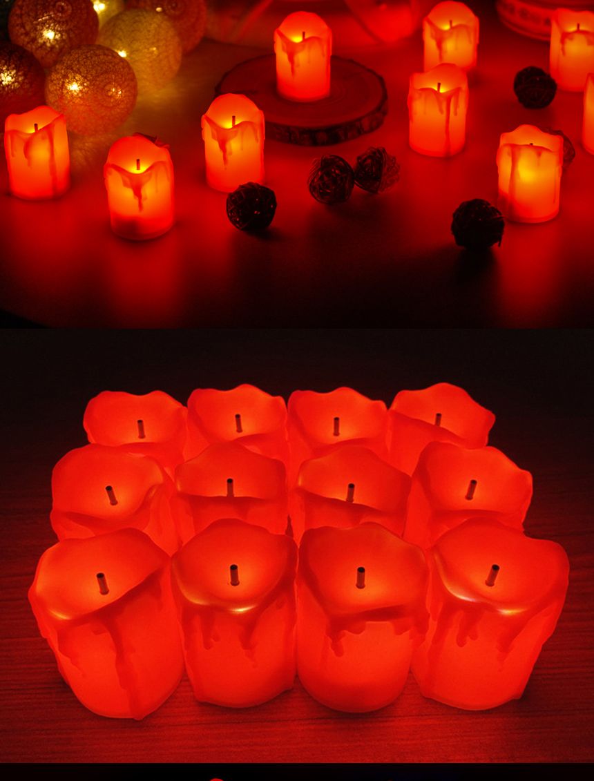 럭셔리LED초(레드)12개입 파티 촛불 장식소품 생일/초/촛불/LED초/LED촛불/행사용촛불/파티초/파티용품/파
