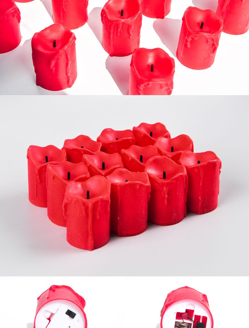 럭셔리LED초(레드)12개입 파티 촛불 장식소품 생일/초/촛불/LED초/LED촛불/행사용촛불/파티초/파티용품/파