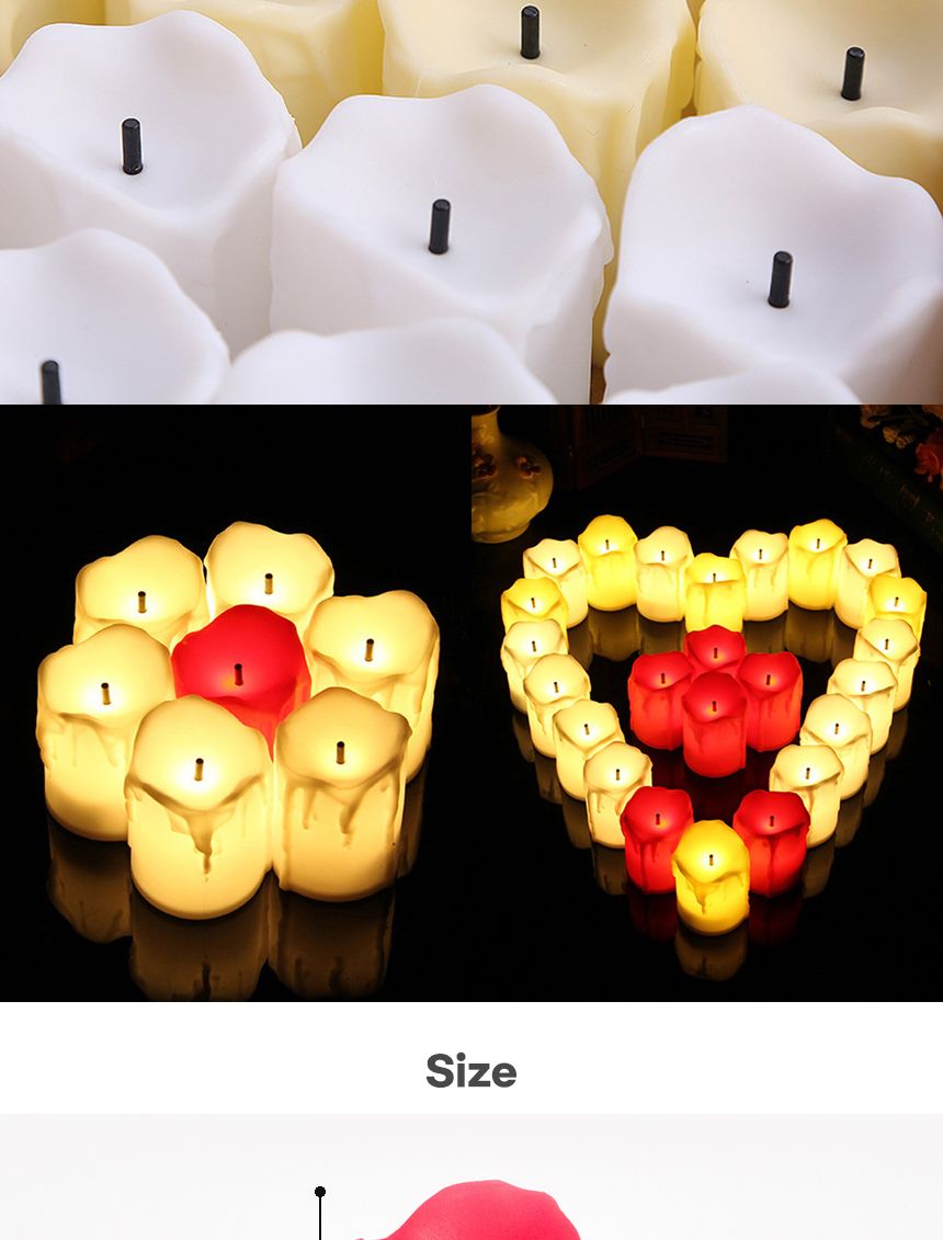 럭셔리LED초(레드)12개입 파티 촛불 장식소품 생일/초/촛불/LED초/LED촛불/행사용촛불/파티초/파티용품/파