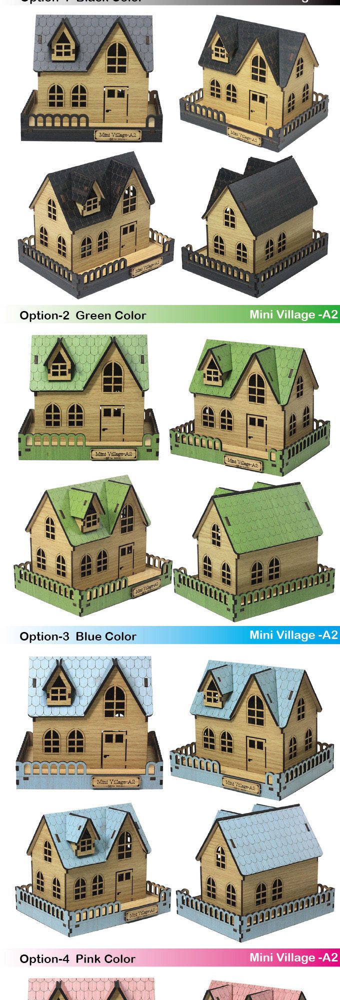 (BD-17) 미니어쳐 미니빌리지 A2 (집) SY440020/우드하우스만들기/입체하우스만들기/인테리어소품/모형/모