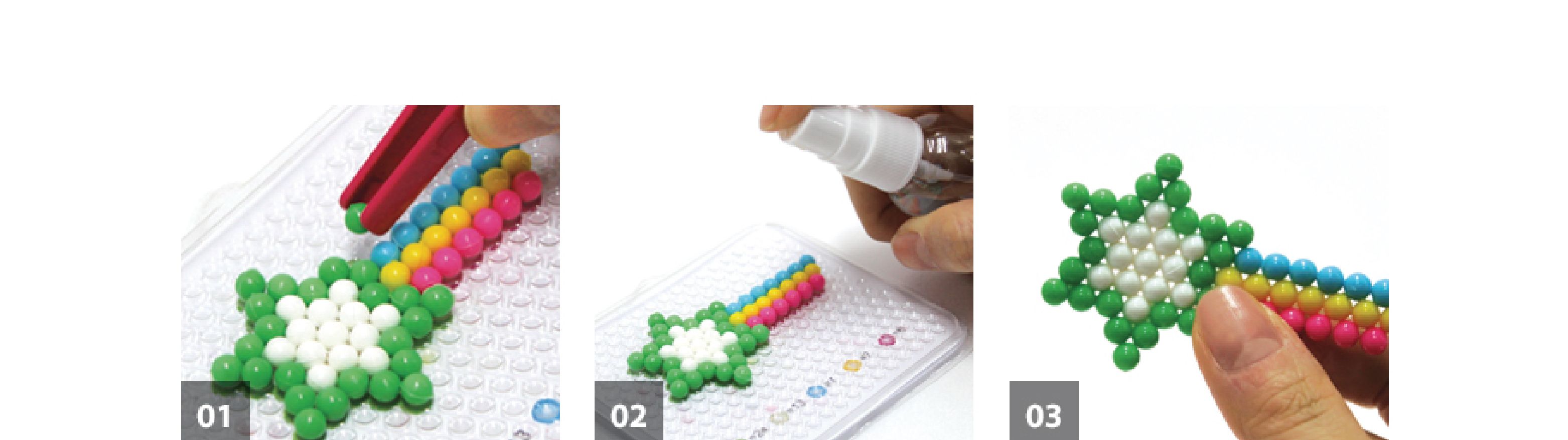 아모스 비즈 데코 6색/물로완성하는비즈/비즈놀이/물비즈/비즈공예/재미있는비즈/어린이비즈놀이/아동비즈/