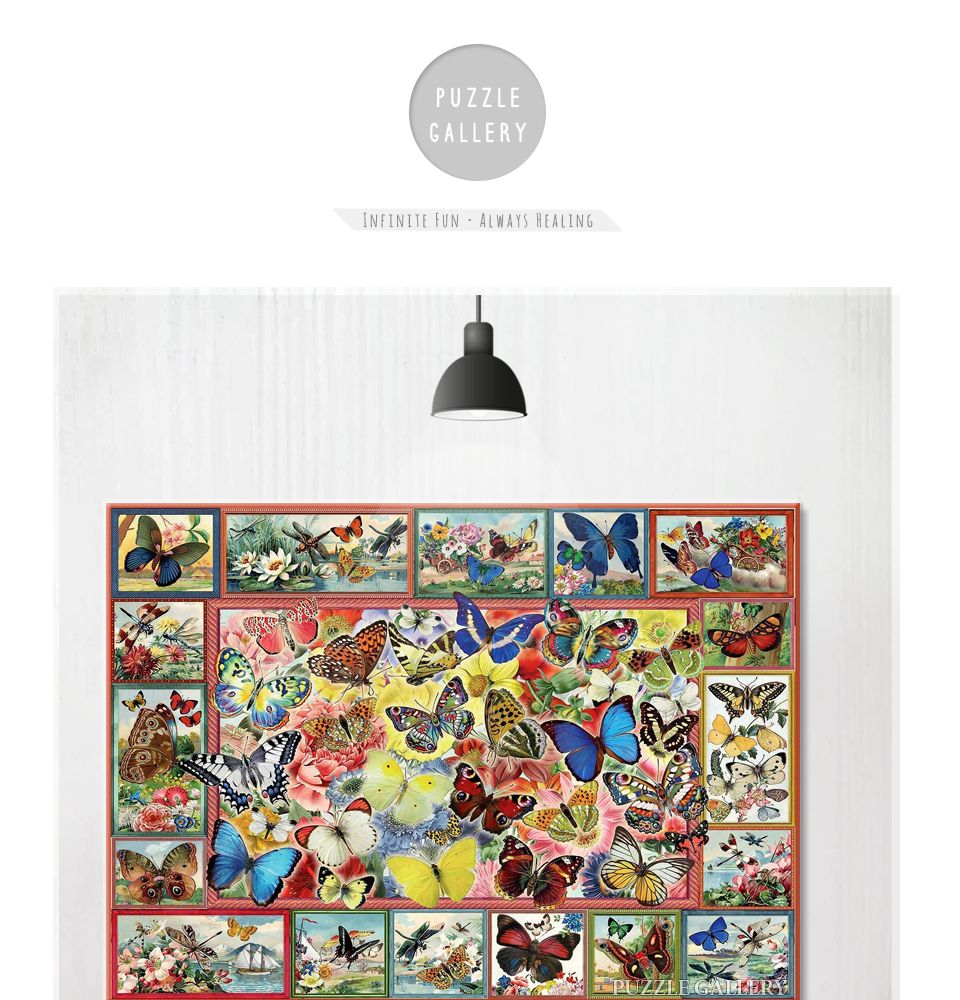 1000피스 다양한 나비들 PR1094/퍼즐/종이퍼즐/직소퍼즐/그림퍼즐/작품퍼즐/퍼즐액자/액자퍼즐/그림액자퍼