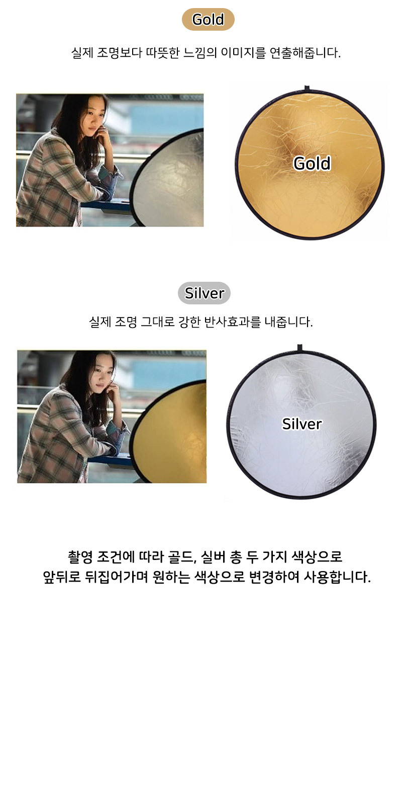 야외 스튜디오 80cm 빛 반사판 휴대용 라운드 접이식/촬영/촬영준비물/반사판/휴대용반사판/상품촬영용품/