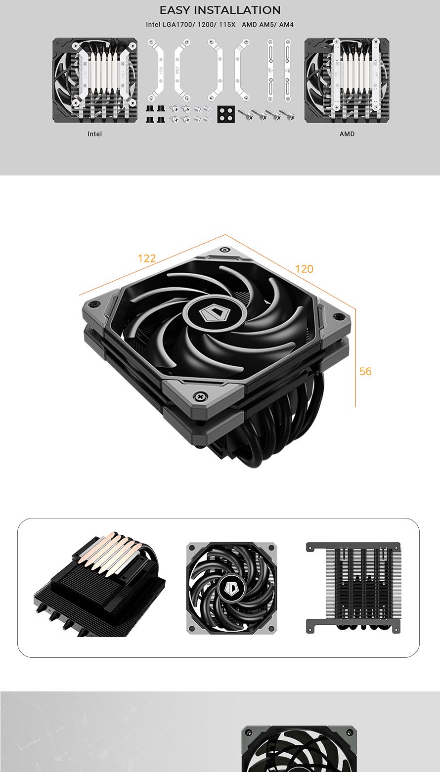 고성능 CPU쿨러 TDP 130W PWM Intel AMD PC냉각 공랭/쿨러/CPU쿨러/방열쿨러/컴퓨터쿨러/튜닝/PC조립/CPU튜