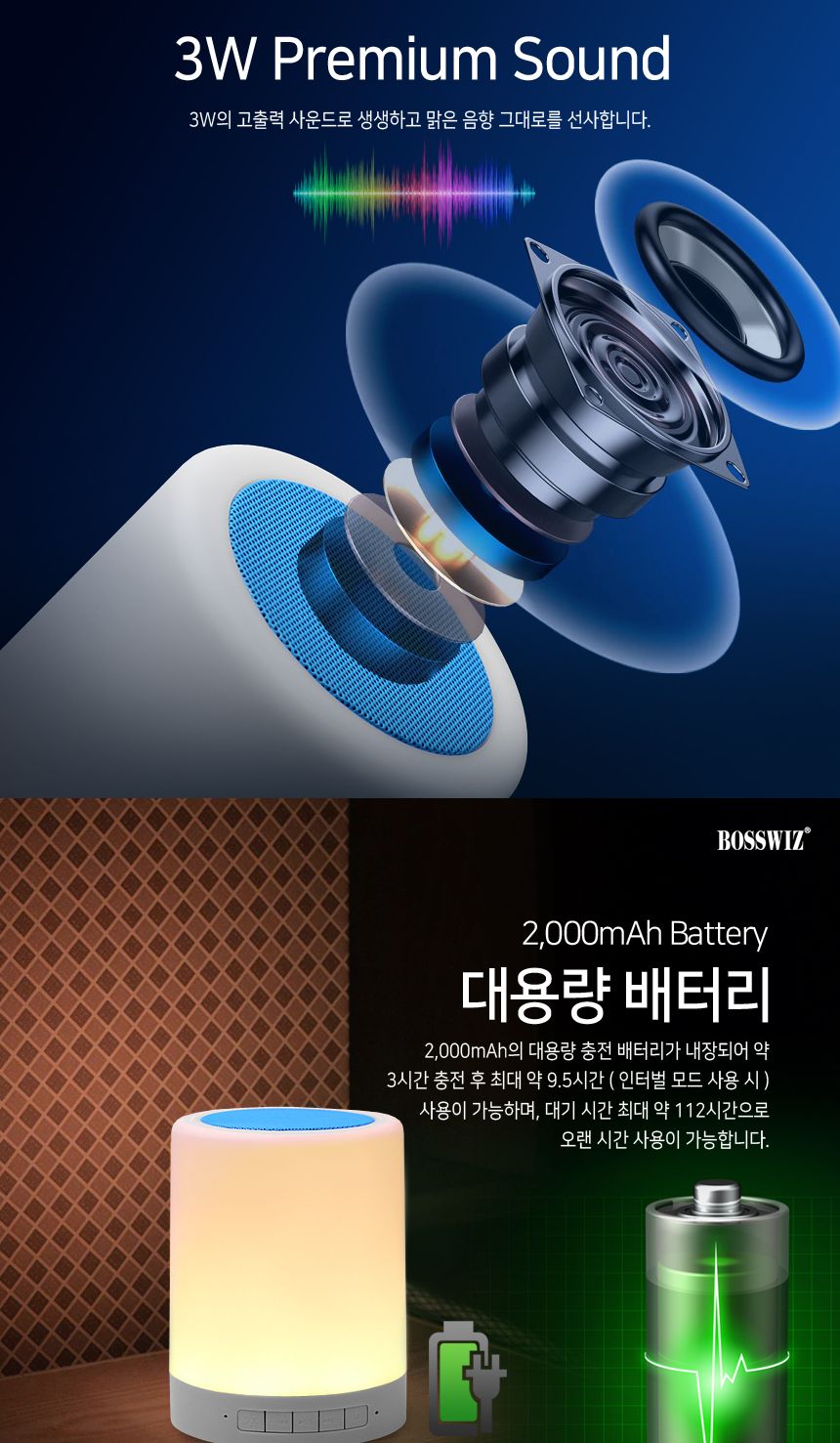 무드등스피커/무선스피커/캠핑스피커/스피커/조명스피커/휴대용스피커/터치형스피커/블루투스스피커/LED스