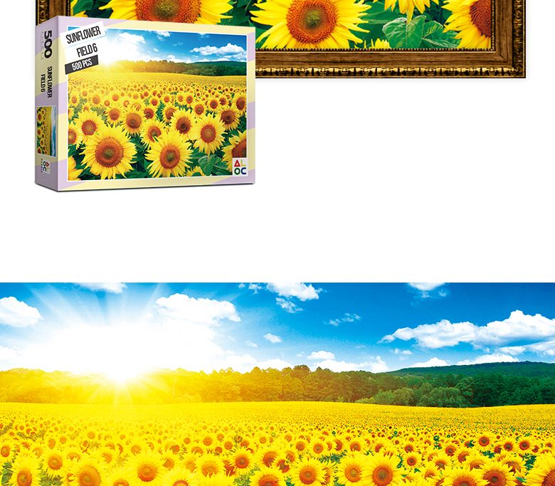 500피스 직소퍼즐 해바라기 들판6 AL5005/해바라기그림/해바라기퍼즐/그림퍼즐/거실액자퍼즐/액자용퍼즐/퍼