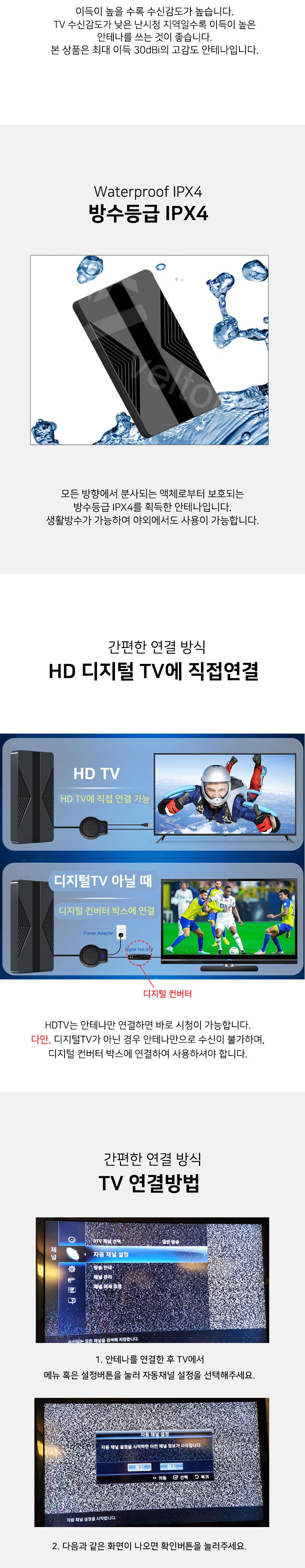 벨톤 디지털 TV 지상파 안테나 신호 증폭 UHD S-ANT80/안테나/TV안테나/지상파방송/위성안테나/티비안테나/