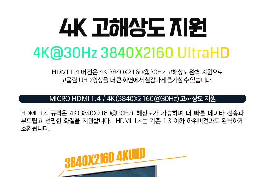 케이베스트 mini hdm to hdmi 케이블 길이 1.0m/DISPLAYPORT/디피케이블/DP케이블/디스플레이포트/모니터케
