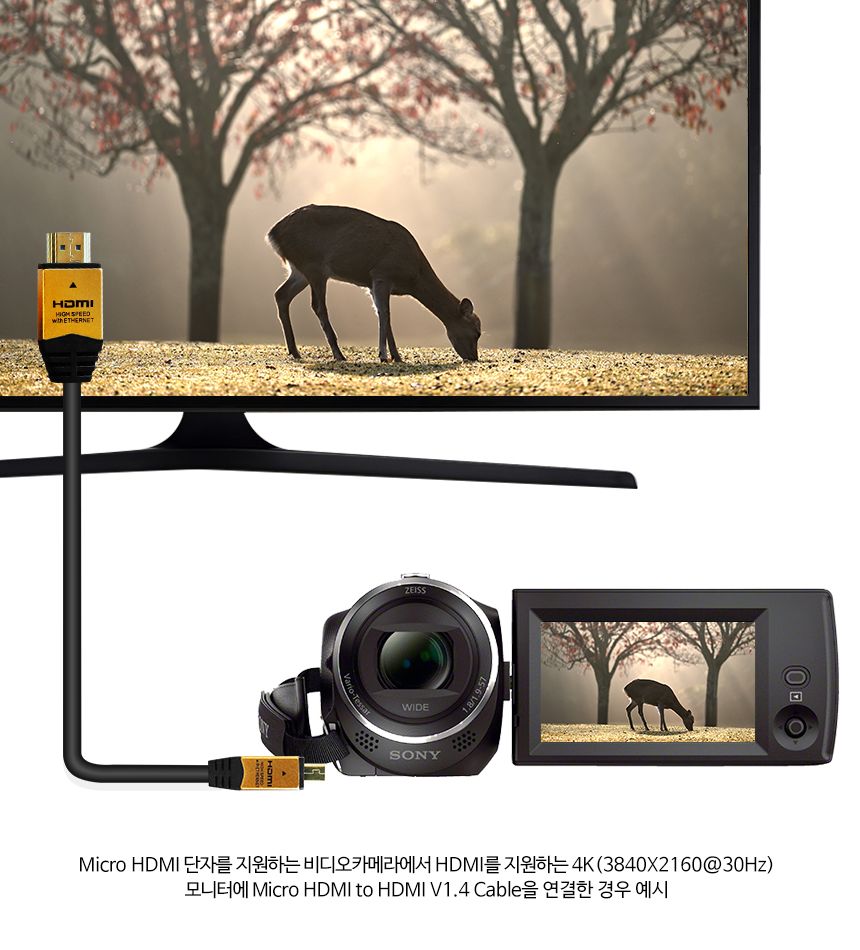 케이베스트 micro hdm to hdmi 케이블 길이 1.0m/DISPLAYPORT/디피케이블/DP케이블/디스플레이포트/모니터