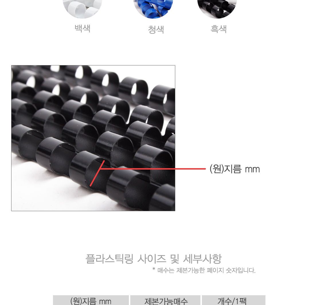 그레이트 플라스틱링 6mm 흑색 1갑 (100개) 제본링/프라스틱링/플라스틱링/제본기/천공기/링/와이어/제본링