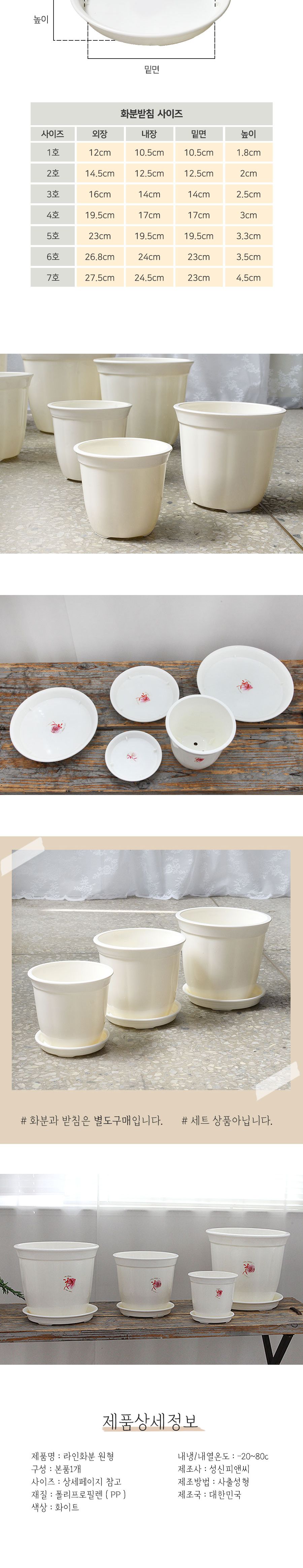 라인 원형화분 5호/화분/소형화분/미니화분/다육이화분/집들이화분/화분선물/단체화분/플라스틱화분/플라스