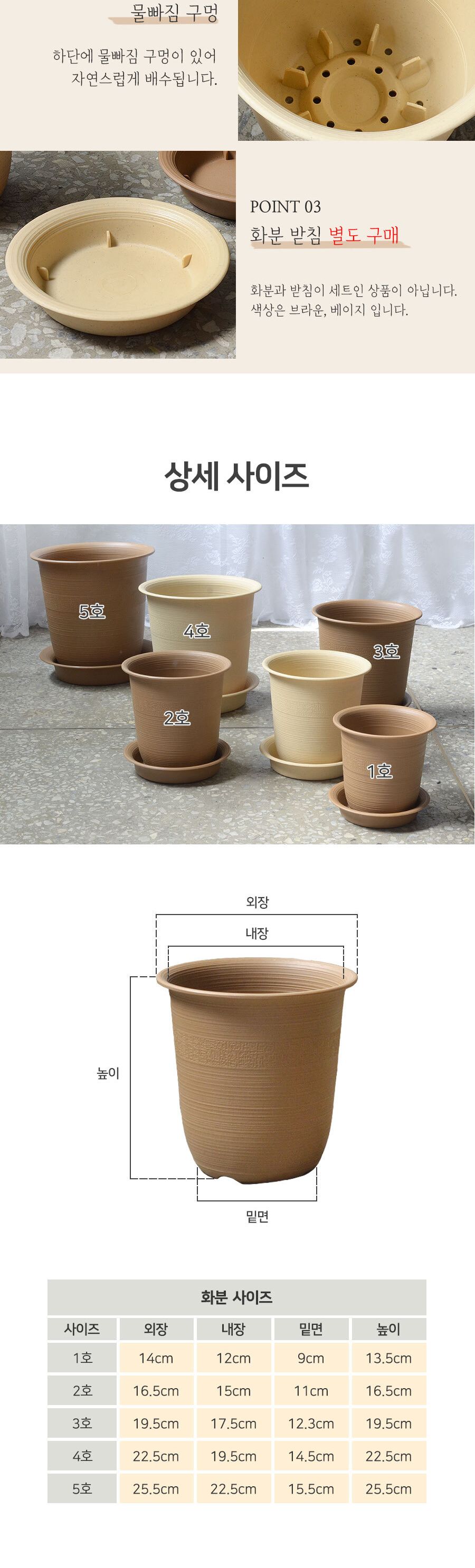 웰빙원형화분 5호/토분/토기화분/내추럴화분/인테리어화분/소형화분/다육이화분/집들이화분/화분선물/단체