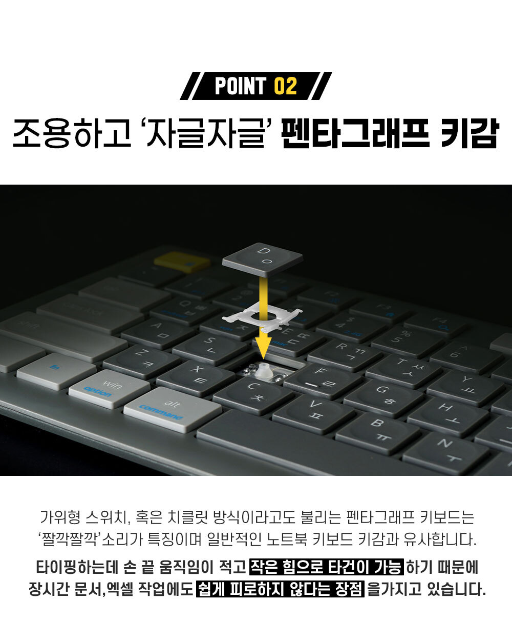 플레이기어 펜타그래프 저소음 무선 블루투스 키보드/키보드/무선키보드/블루투스연동/블루투스키보드/아이