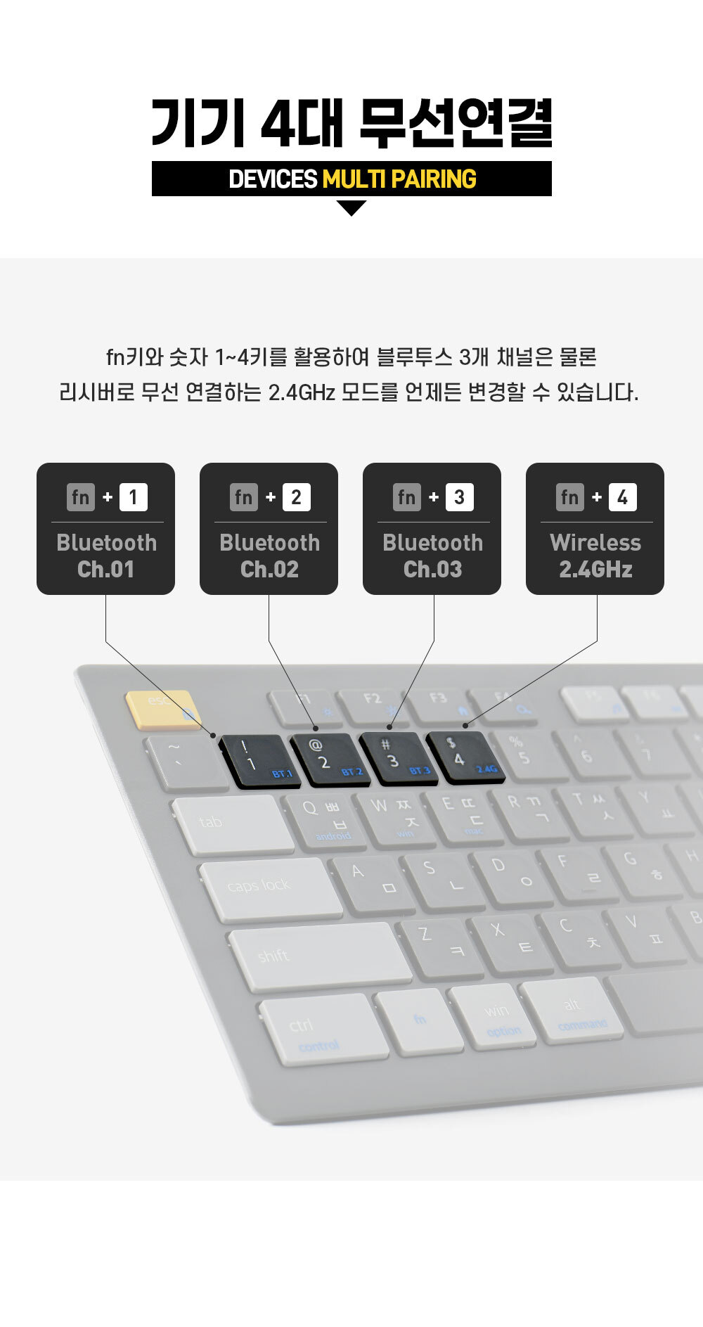 플레이기어 펜타그래프 저소음 무선 블루투스 키보드/키보드/무선키보드/블루투스연동/블루투스키보드/아이