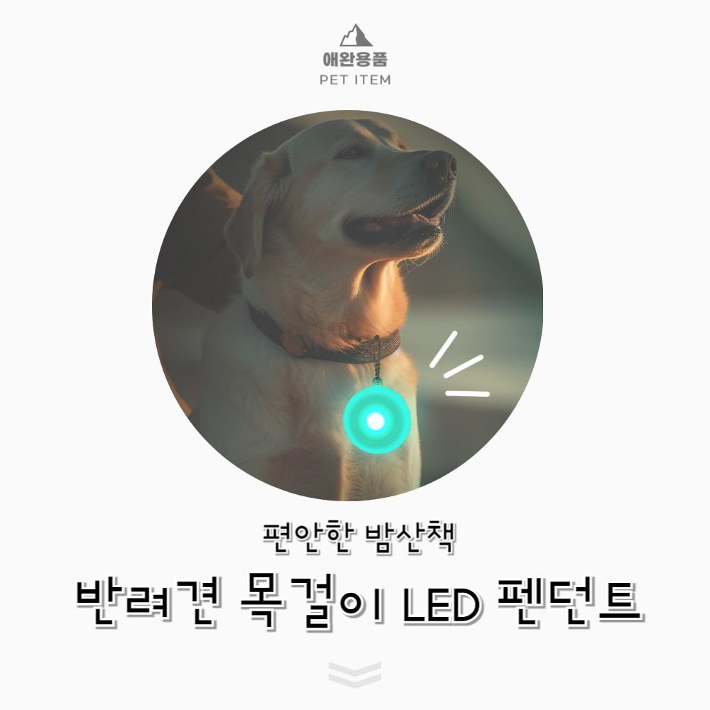 강아지 LED 야간산책 펜던트/강아지목걸이/반려견펜던트/반려견목줄/강아지목줄/강아지산책용품/반려견목걸