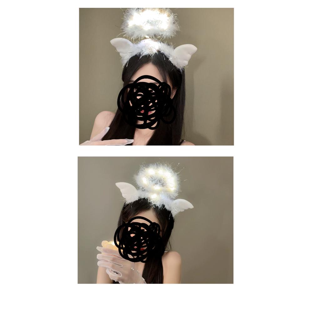 천사 여신 LED 머리띠 화이트/파티머리띠/할로윈머리띠/할로윈소품/할로윈헤어용품/천사머리띠/머리띠/파티