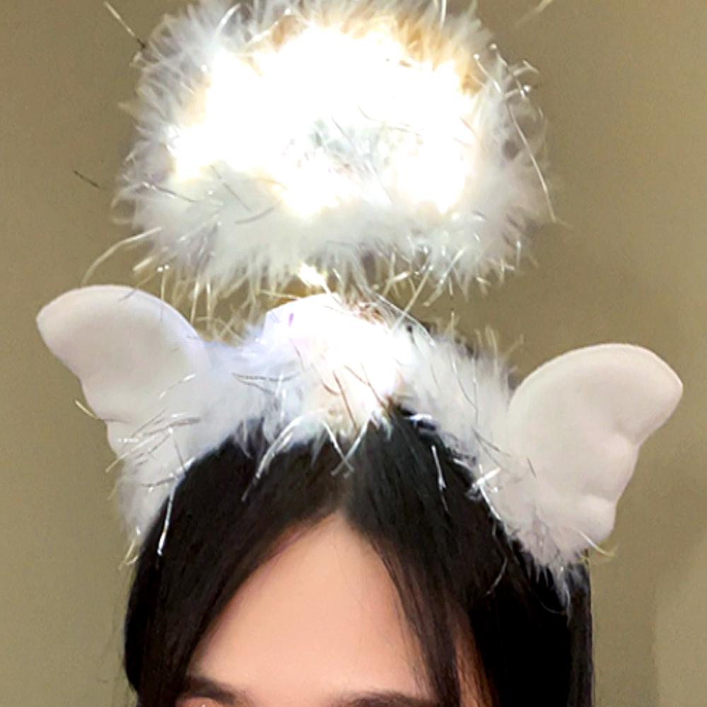 천사 여신 LED 머리띠 화이트/파티머리띠/할로윈머리띠/할로윈소품/할로윈헤어용품/천사머리띠/머리띠/파티