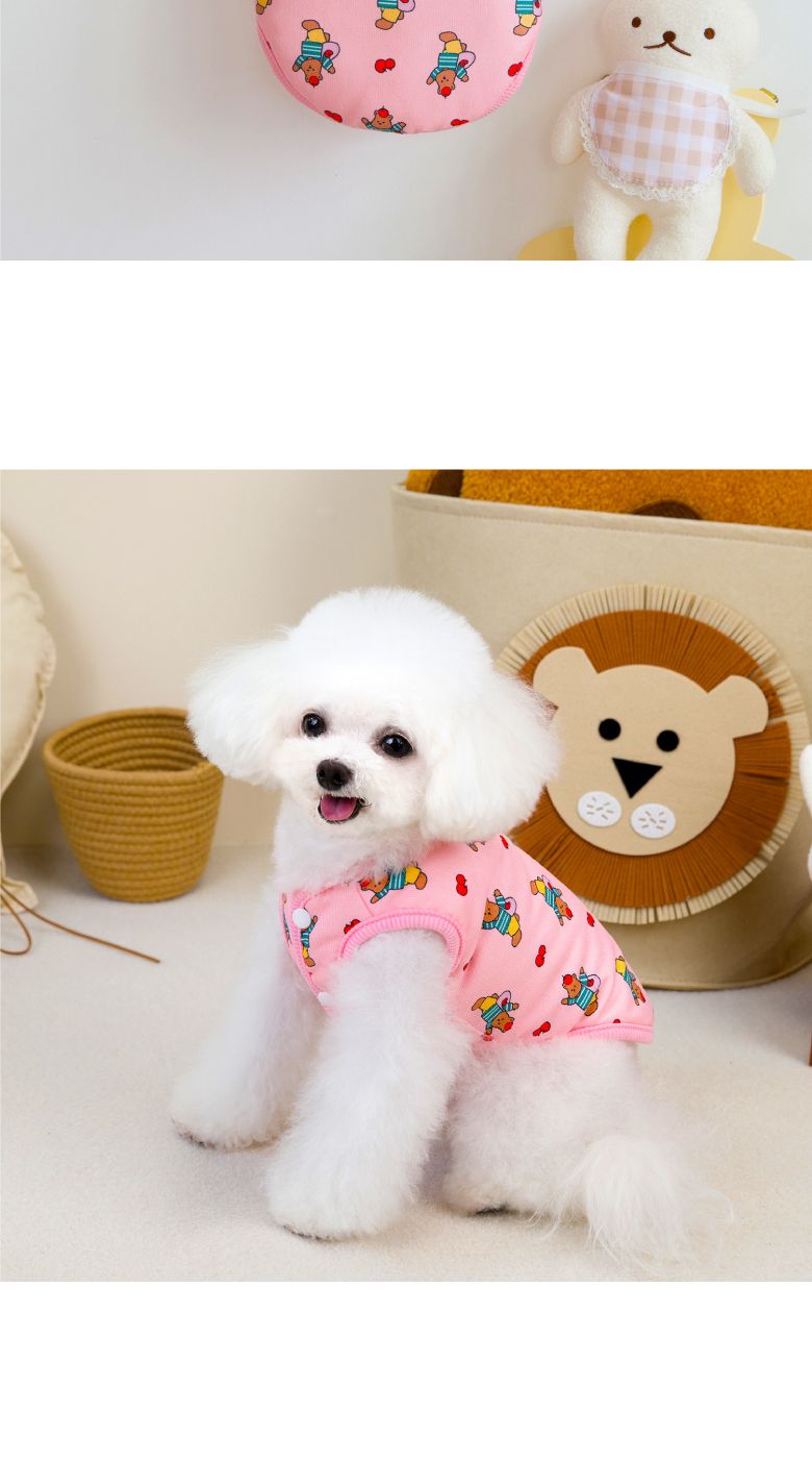 (BND-W78) 사과 곰 하네스 조끼 강아지옷/강아지조끼/애견조끼/강아지옷/강아지의류/강아지봄옷/강아지여름